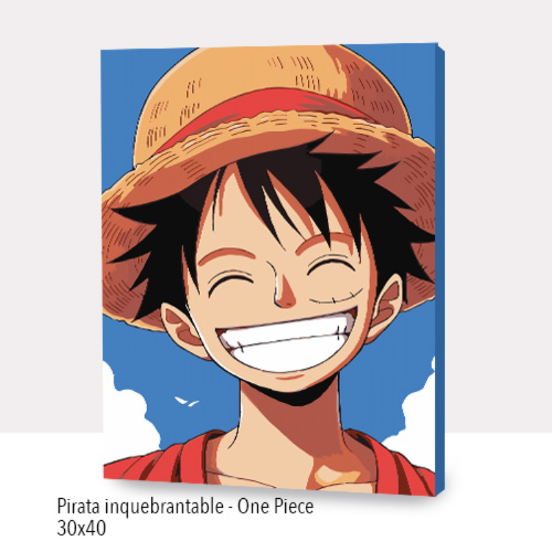 🎨Kit Paint by numbers con bastidor 30x40cm: Pirata inquebrantable - One Piece| WC0126 ✨ NEW✨