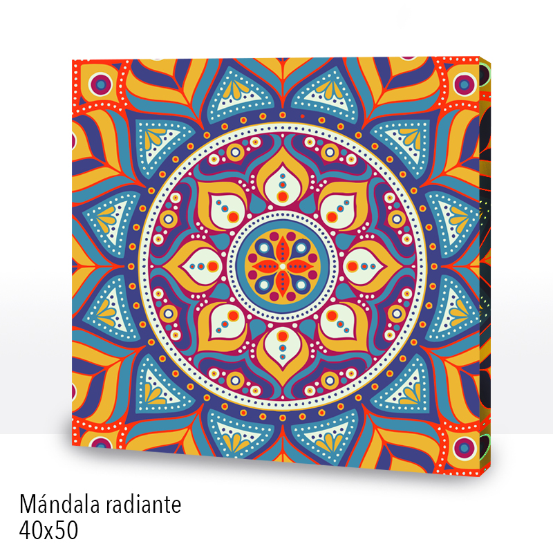 Kit Paint by numbers 40x40 Mandala radiante | WC2570