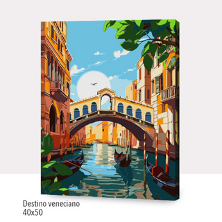 🎨Kit Paint by numbers con bastidor 40x50cm: Destino veneciano | WC4326 ✨ NEW✨ 