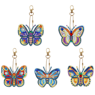 Kit Diamond Painting / Pack de 5 llaveros Mariposas radiantes | YSK101