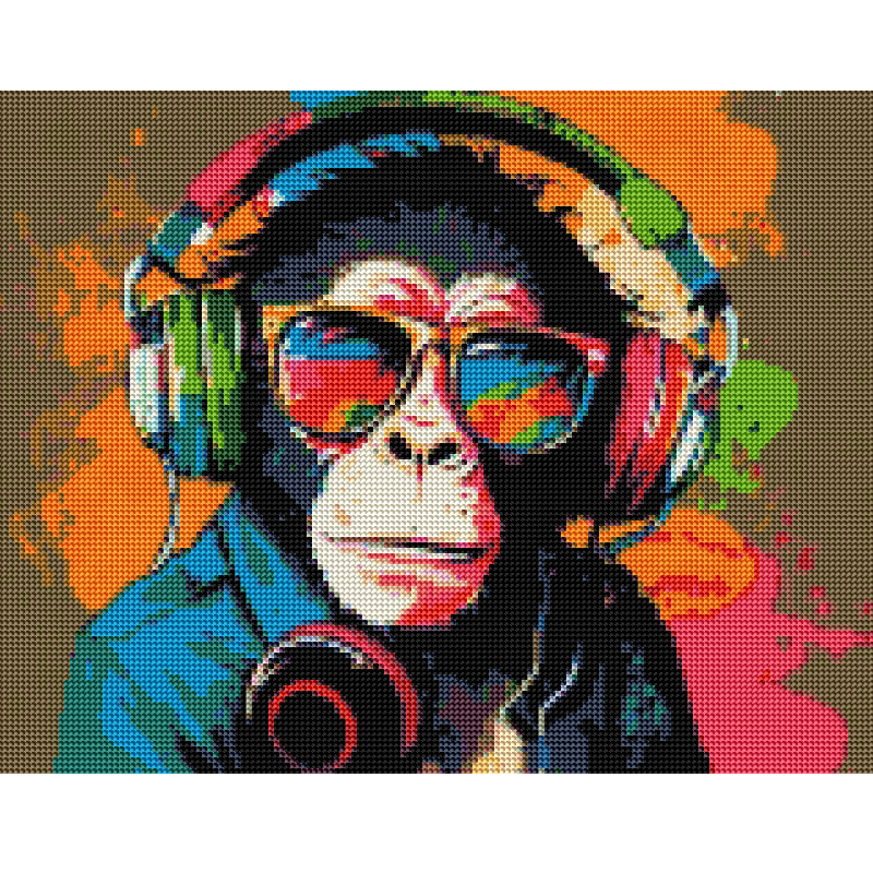 Kit Diamond Painting sin bastidor 35x45 Mono cool | WD1613