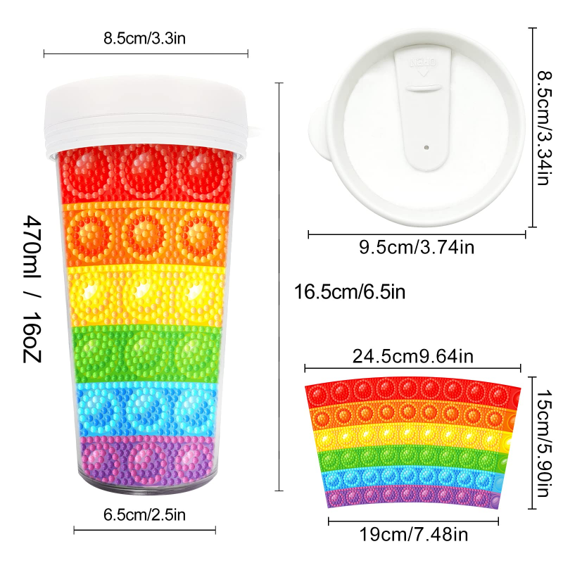 Kit Diamond Painting / Vaso Arcoiris | BZS22