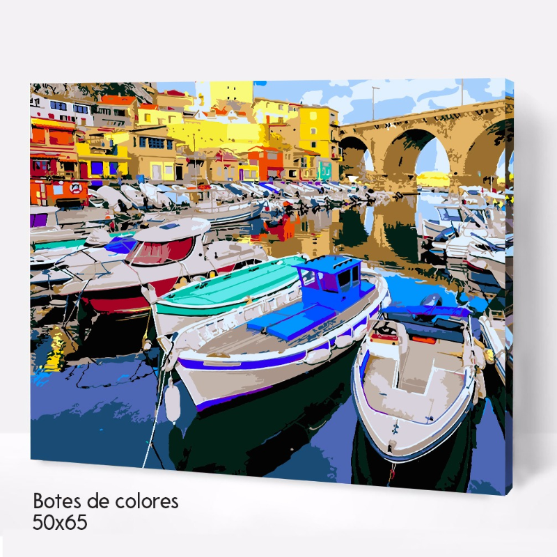 Kit Paint by numbers 50x65 Botes de colores| WG6754