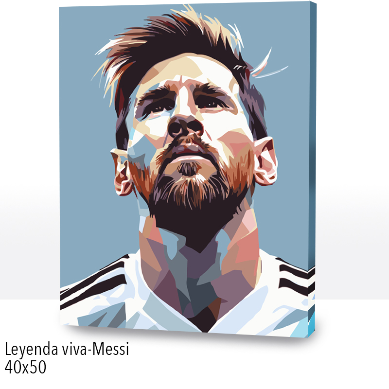 🎨Kit Paint by numbers con bastidor 40x50cm: Leyenda viva-Messi | WC2573