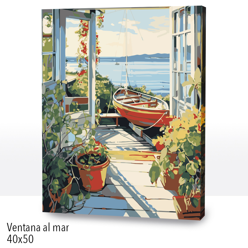 Kit Paint by numbers 40x50 Ventana al mar | WC2556