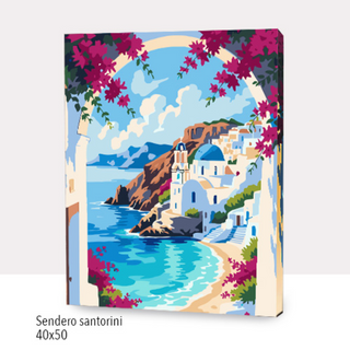 🎨Kit Paint by numbers con bastidor 40x50cm: Sendero Santorini | WC1926 ✨ NEW✨ 
