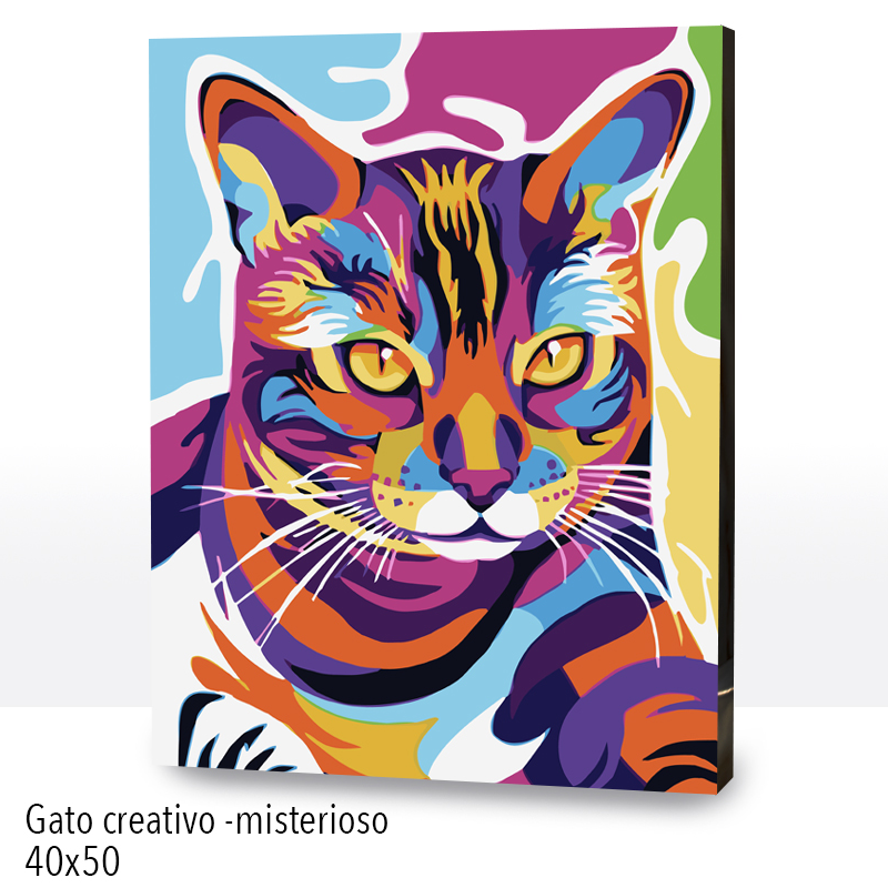 Kit Paint by numbers 40x50 Gato creativo-misterioso | WC2582