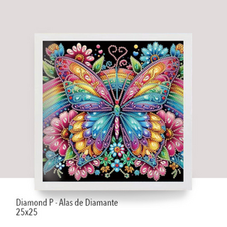 💎 Kit Diamond Painting con marco | Especial con cristales 25x25cm: Alas de Diamante| DP253✨NEW✨