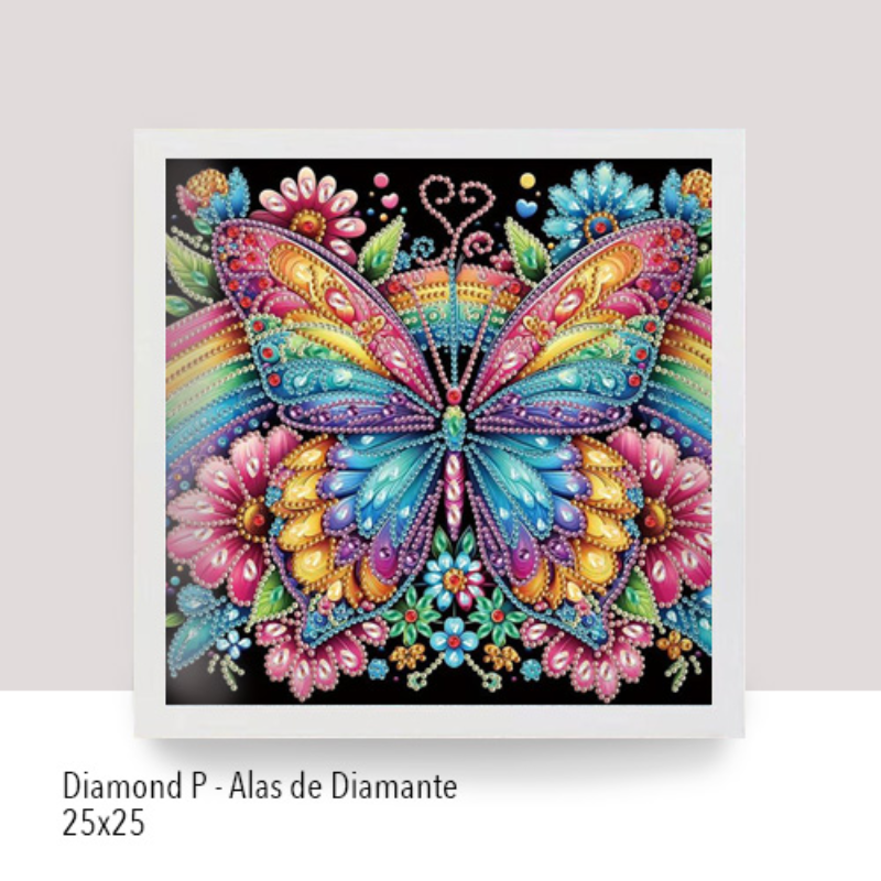 💎 Kit Diamond Painting con marco | Especial con cristales 25x25cm: Alas de Diamante| DP253✨NEW✨