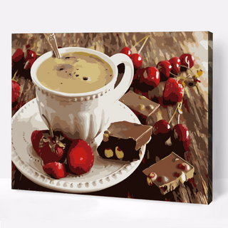 Kit Paint by number Chocolate con fresas | WC2699  Image