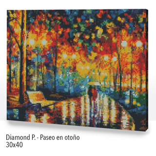 Kit Diamond Painting con bastidor 30x40 Paseo en Otoño | WDF1606
