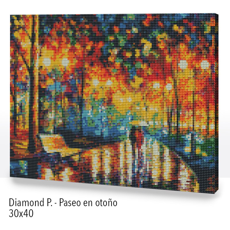 Kit Diamond Painting con bastidor 30x40 Paseo en Otoño | WDF1606