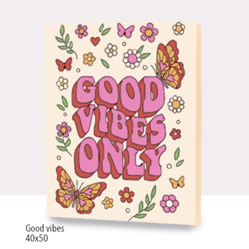 🎨Kit Paint by numbers con bastidor 40x50cm: Good vibes | WC4726 ✨ NEW✨