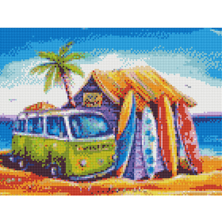 Kit Diamond Painting c/b 30x40 Cabaña de surf 2 | WDF1617