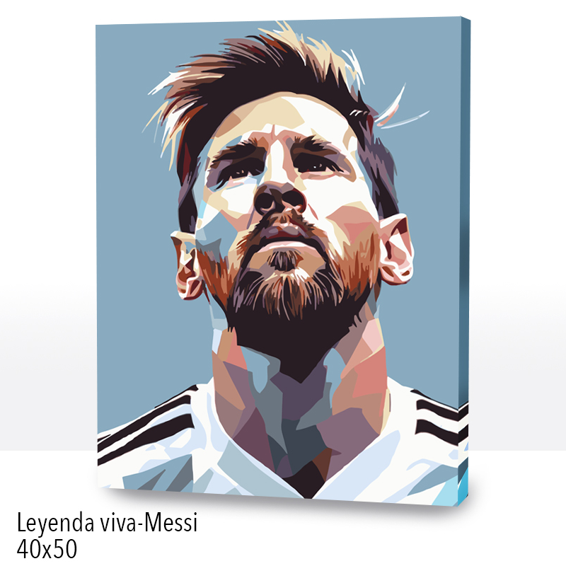 Kit Paint by numbers 40x50 Leyenda viva-Messi  | WC2573