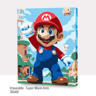 🎨Kit Paint by numbers con bastidor 30x40cm: Imparable - Super Mario | WC0326✨ NEW✨