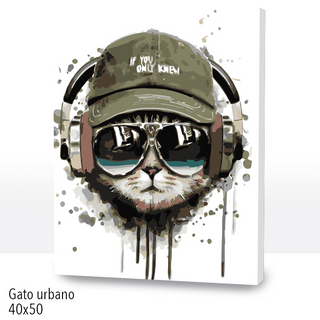 Kit Paint by numbers 40x50 Gato urbano | WC2584