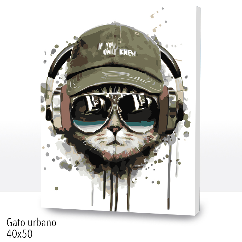 Kit Paint by numbers 40x50 Gato urbano | WC2584