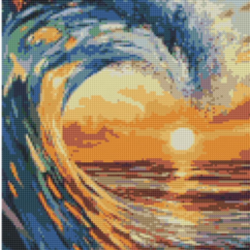 💎Kit Diamond Painting sin bastidor 35x45cm: Ola de fuego | WD1028