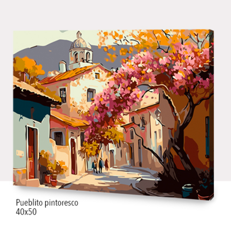 Kit Paint by numbers 40x50 Pueblito pintoresco | WC1211