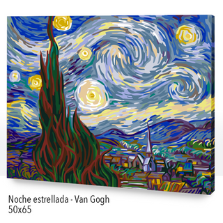 Kit Paint by numbers 50x65 Noche estrellada - Van Gogh | WG3630