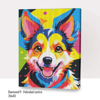 💎Kit Diamond Painting con bastidor 30x40cm: Felicidad canina  | WDF2326 ✨NEW✨