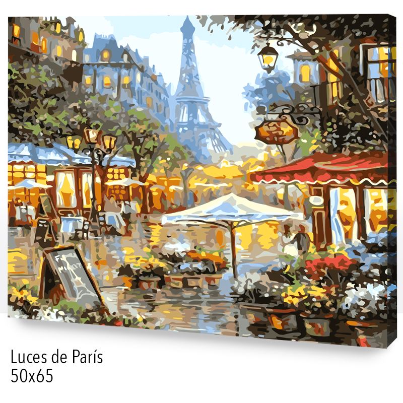 🎨Kit Paint by numbers con bastidor 50x65cm: Luces de París | WG1226