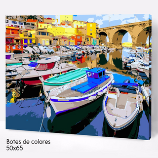 Kit Paint by numbers 50x65 Botes de colores | WG6754 