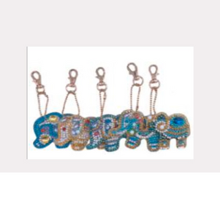 💎 Kit Creativo | Kit Diamond Painting | Pack de 5 llaveros: Elefantes Alegres ✨| YSK014✨NEW✨