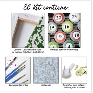 🎨Kit Paint by numbers con bastidor 40x50cm: Paseo en Italia | WC116