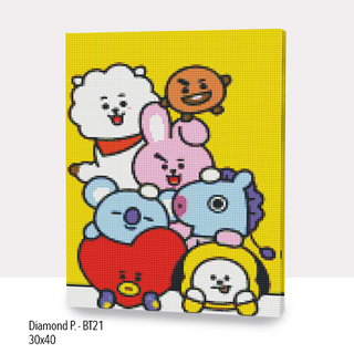 Kit Diamond Painting con bastidor 30x40 BT21 | WDF1608