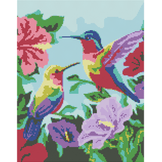 Kit Diamond Painting sin bastidor 35x45: Colibríes en vuelo | WD1026