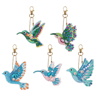Kit Diamond Painting / Pack de 5 llaveros Colibríes brillantes | YSK100