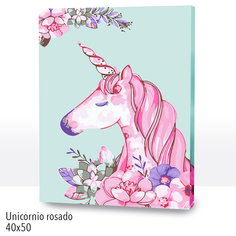 Kit Paint by numbers 40x50 Unicornio rosado | WC4563