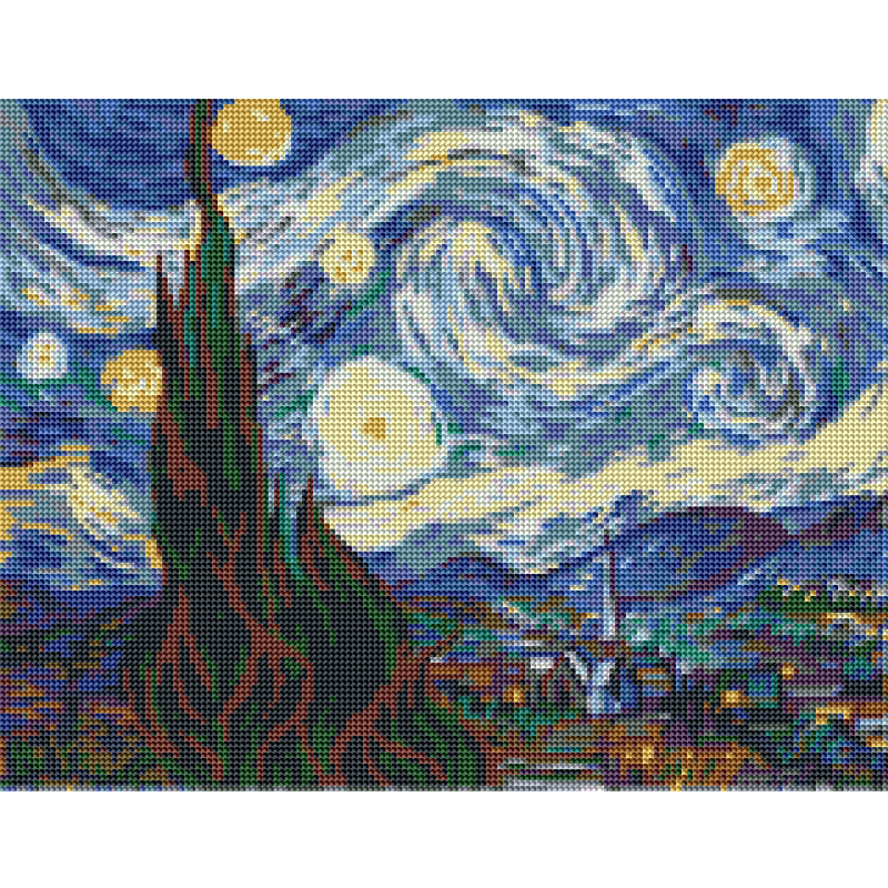 💎Kit Diamond Painting sin bastidor 35x45cm: Noche estrellada - Van Gogh | WD1912