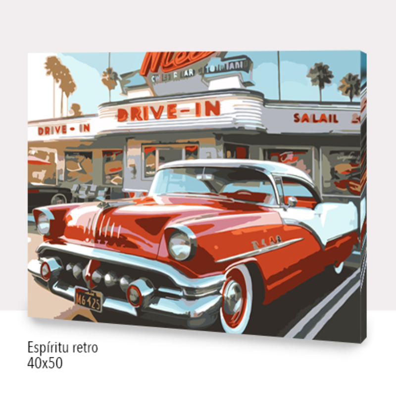 Kit Paint by numbers 40x50  Espíritu retro | WC7004