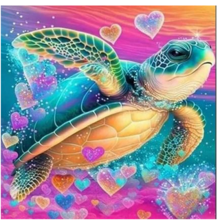Kit Diamond Painting sin bastidor 30x30 Tortuga marina | AB339