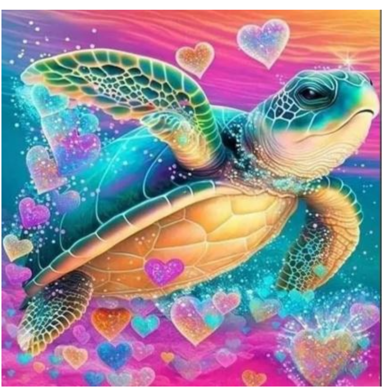 Kit Diamond Painting sin bastidor 30x30 Tortuga marina | AB339