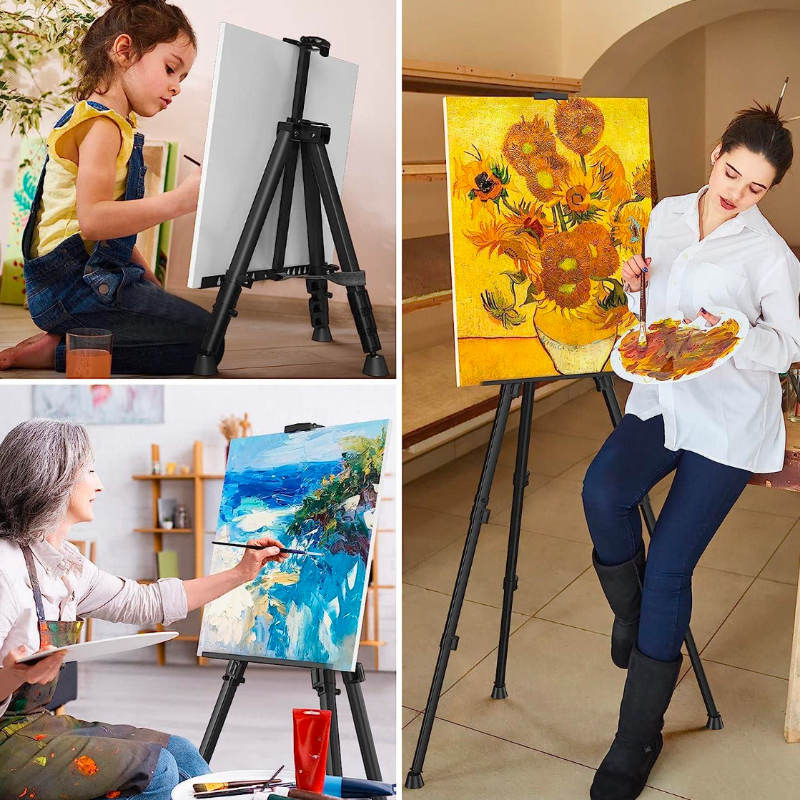 Caballete multifuncional de metal: de mesa y de pie. 
