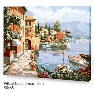 Kit Paint by numbers 50x65 Villa al lado del mar-Italia | WG4589