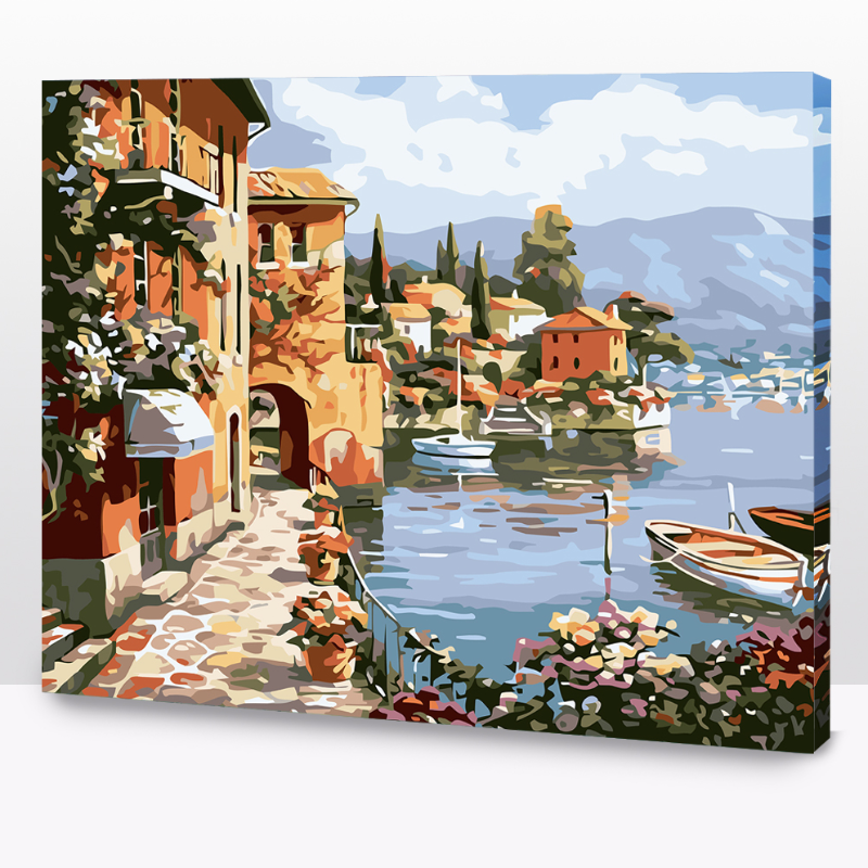 Kit Paint by number Villa al lado del mar-Italia | WG4589 Large Image