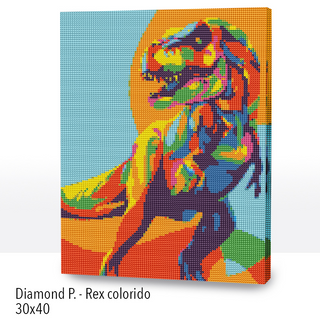 Kit Diamond Painting con bastidor 30x40 Rex colorido | WDF1205