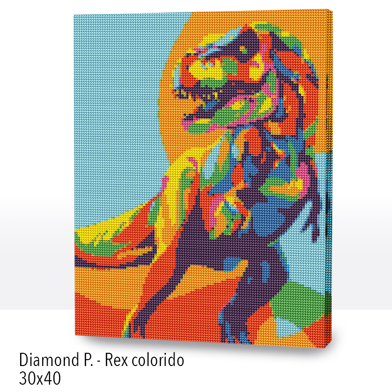 Kit Diamond Painting con bastidor 30x40 Rex colorido | WDF1205