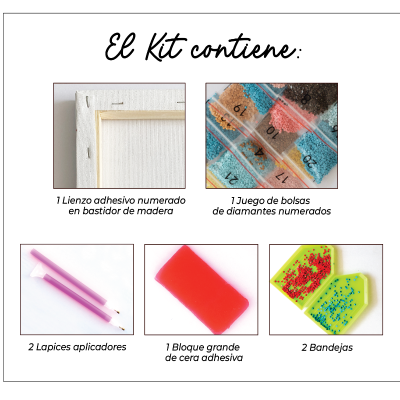 Kit Diamond Painting con bastidor 30x40 Rex colorido | WDF1205