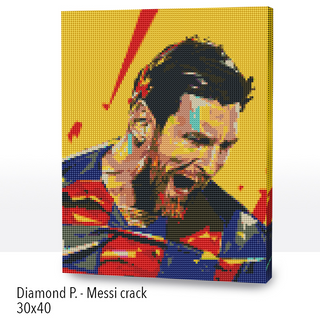 Kit Diamond Painting con bastidor 30x40 Messi crack | WDF1619
