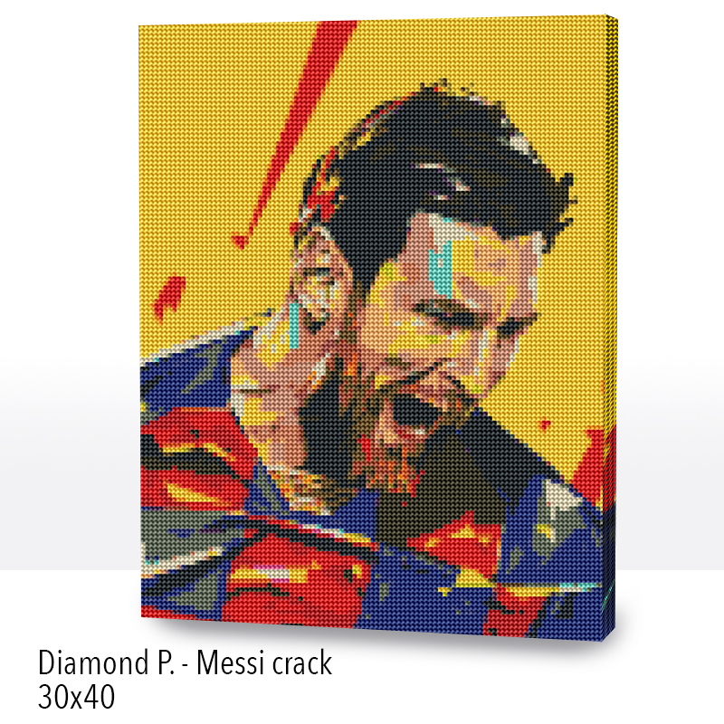Kit Diamond Painting con bastidor 30x40 Messi crack | WDF1619