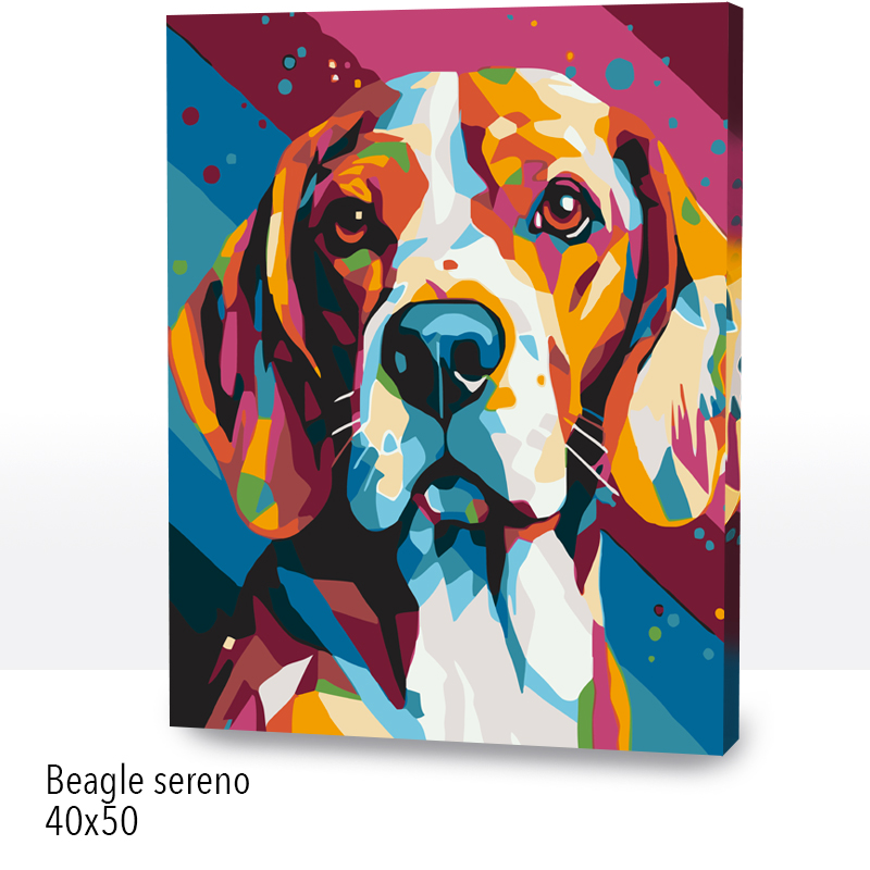 🎨Kit Paint by numbers con bastidor 40x50cm: Beagle Beagle | WC2579
