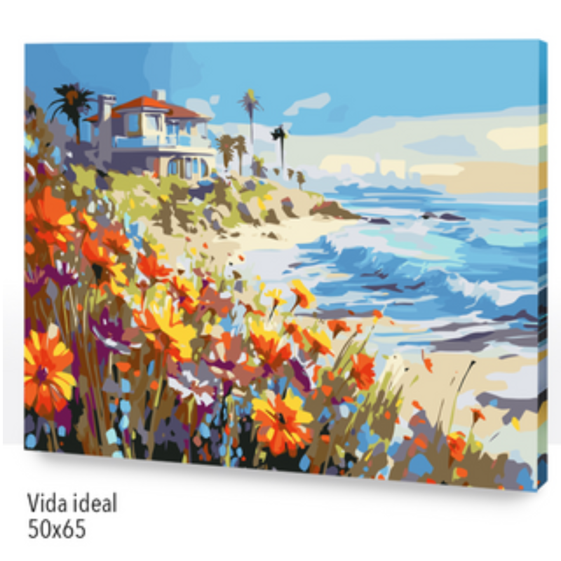 🎨Kit Paint by numbers con bastidor 50x65cm: Vida ideal | WG2502