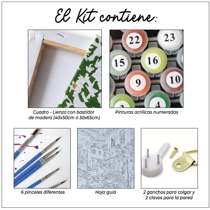 🎨Kit Paint by numbers con bastidor 30x40cm: Puddle Puddle | WC1253✨ NEW✨