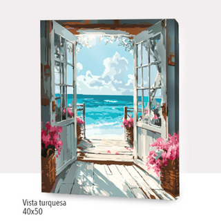 🎨Kit Paint by numbers con bastidor 40x50cm: Vista turquesa | WC1726 ✨ NEW✨ 